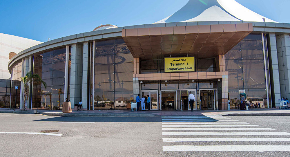 Sharm El Sheikh International Airport terminal with arriving passengers